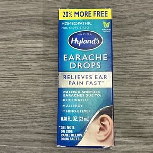 Hyland's Earache Ear Drops 12ml (0.40oz), Natural Homeopathic Cold & Flu Hylands